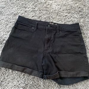 Black High Waist Jean Shorts